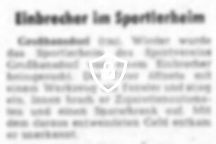 Einbrecher im Sportlerheim