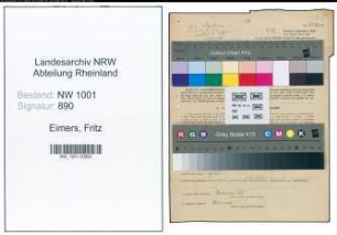 Entnazifizierung Fritz Eimers, geb. 18.08.1892 (Zechenschmied)