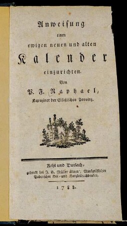 Anweisung einen ewigen neuen und alten Kalender einzurichten