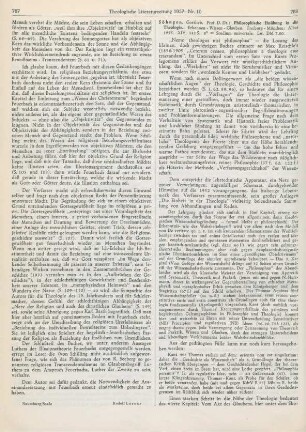 788-790 [Rezension] Söhngen, Gottlieb, Philosophische Einübung in die Theologie