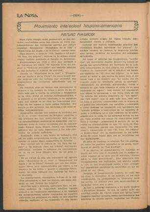Movimiento intelectual hispano-americano : Arturo Ambrogi