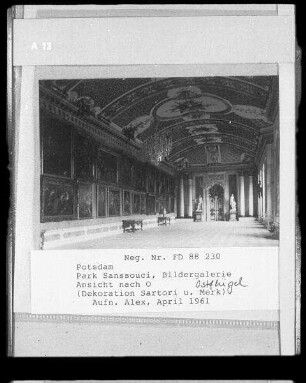 Schloß Sanssouci, Inneres, Große Bildergalerie nach Osten