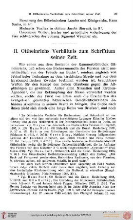 II. Ottheinrichs Verhältnis zum Schrifttum seiner Zeit