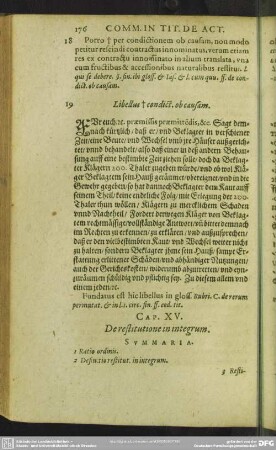 Cap. XV. De restitutione in integrum