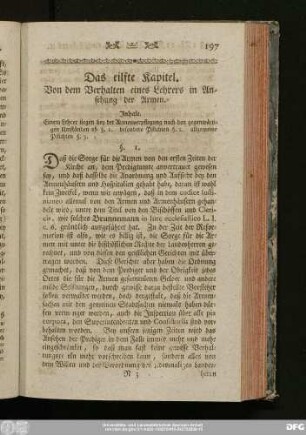 Das eilfte Kapitel. Von dem Verhalten eines Lehrers in Ansehung der Armen.
