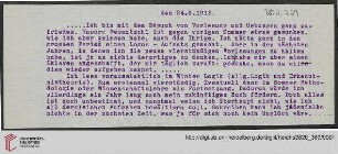 Heid. Hs. 3820,369: Brief von Heinrich Rickert an Emil Lask (Auszug in Abschrift)