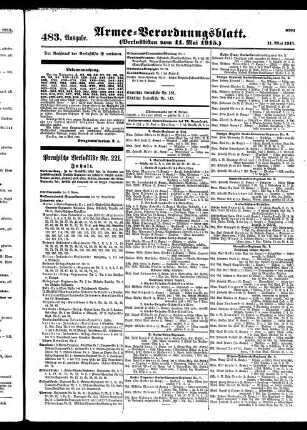 483.Ausgabe. Dienstag, 11. Mai 1915