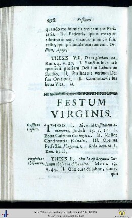 Festum Virginis.
