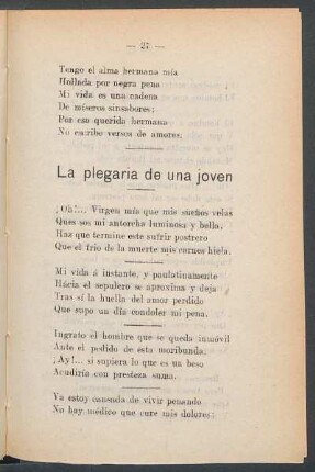 La plegaria de una joven