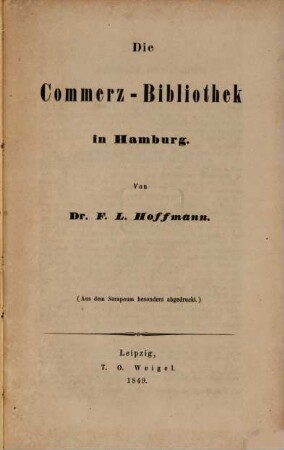 Die Commerz-Bibliothek in Hamburg