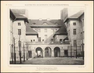 Friedrichs-Realgymnasium, Berlin: Ansicht von der Hofseite (aus: Blätter für Architektur und Kunsthandwerk, 20. Jg., 1907, Tafel 41)