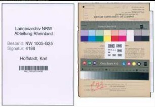 Entnazifizierung Karl Hoffstadt , geb. 18.06.1893 (Vertreter)
