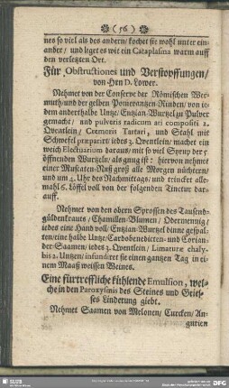 Eine fürtreffliche kühlende Emulsion, welche in den Paroxysmis des Steines und Griesses Linderung giebt