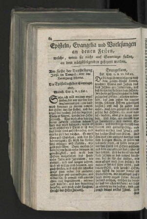 Episteln, Evangelia und Vorlesungen an denen Festen, ...