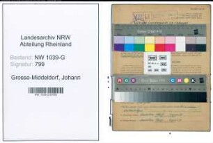 Entnazifizierung Johann Grosse-Middeldorf , geb. 17.12.1907 (Schreiner)