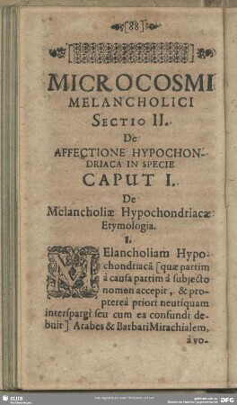 Sectio II. De Affectione Hypochondriaca In Specie