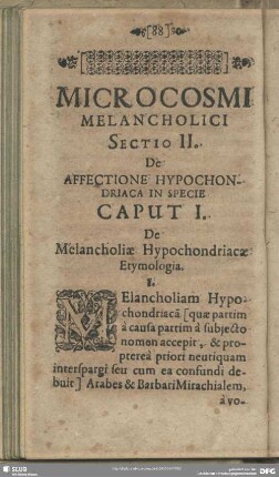Sectio II. De Affectione Hypochondriaca In Specie