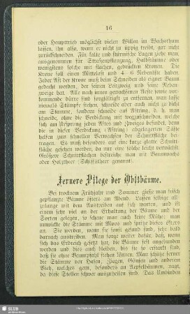 Fernere Pflege der Obstbäume