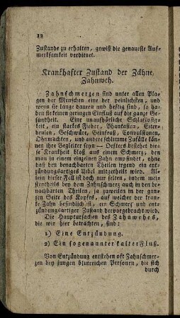 Krankhafter Zahnstand der Zähne. - Krankhafter Zustand der Zähne, Zahnweh.