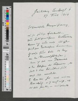 Brief an Werner von Melle