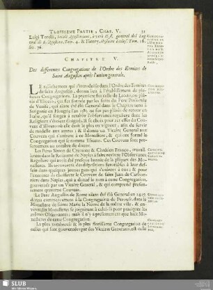 Chapitre V. Des differentes Congregations de l'Ordre des Ermites de Saint Augustin après l'union generale