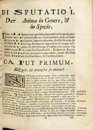 De anima disputationes quatuor : ubi natura illius proprietates, modus operandi, vitalesque operationes ... exponentur ...