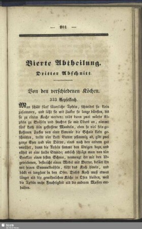 Dritter Abschnitt. Von den verschiedenen Köchen