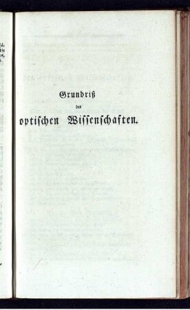 Grundriß der optischen Wissenschaften.