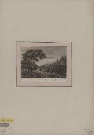 Ansicht von Tharandt, Kupferstich, 1799 : Die Ruinen von Tharand in der Ferne von der Klippermühle / Klengel del. J. A. Darnstedt sc. - [Nürnberg] : [Frauenholz] , [1799]. - 1 Kunstbl. : Kupferst. ; 19 x 13 cm