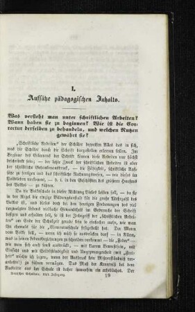 Was versteht man unter schriftlichen Arbeiten? Wann haben sie zu beginnen? Wie ist die Correctur derselben zu behandeln, und welchen Nutzen gewährt sie?