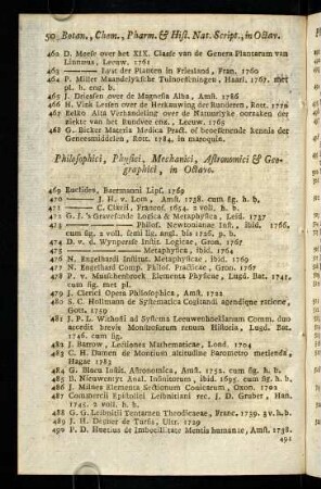 50-65, Philosophici, Physici, Mechanici, Astronomici & Geographici, in Octavo. - Dictionaires in Octavo.