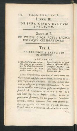 Tit. I. De Religionis Exercitio In Genere