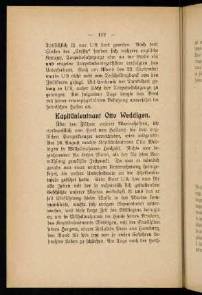 112-113, Kapitänleutnant Otto Weddigen