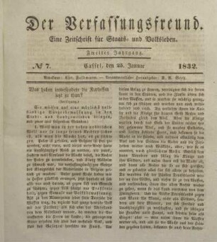 № 7. Cassel, den 25. Januar 1832.