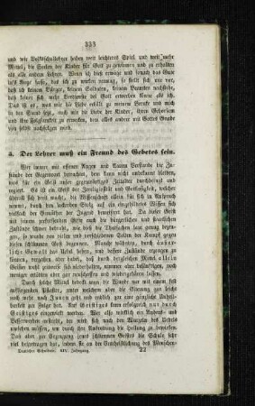 ¬Der¬ Lehrer muß ein Freund des Gebetes sein
