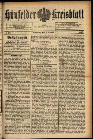 Ausgabe vom Donnerstag, den 07. Oktober 1897.