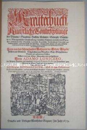 Nachdruck des Kräuterbuchs des Adamo Lonicero aus dem Jahre 1679