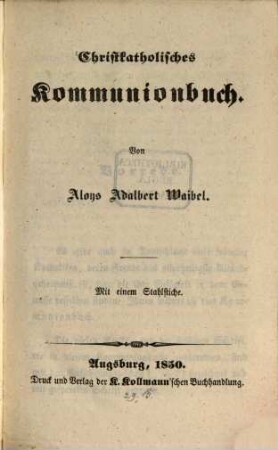 Christkatholisches Kommunionbuch