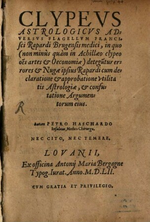 Clypeus Astrologicus adversus Flagellum F. Rapardi, ...