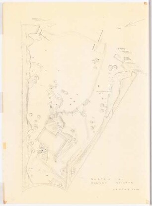 Garten am Wochenendhaus Theis, Berlin-Wannsee: Lageplan mit Gartenplan 1:100