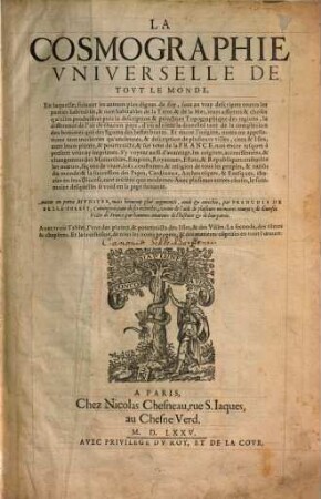 La cosmographie universelle de tout le monde, [1]