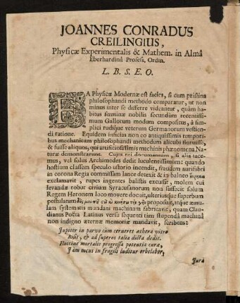 A1v-A2v, Joannes Conradus Creilingius, Physicae Experimentalis ...