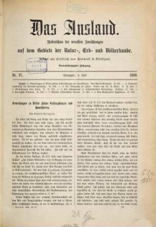 Das Ausland : Wochenschrift für Erd- und Völkerkunde. 53, 2. 1880