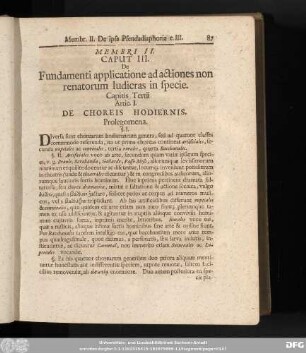 Caput III. De Fundamenti applicatione ad actiones non renatorum iudicras in specie.