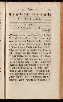 L. Stück, den 17. Junius 1776