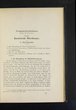 XXXV. Kasuistische Mitteilungen.