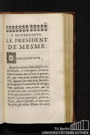 A Monseigneur, Le President De Mesme.