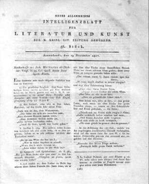 Nachschrift zu: Joh. Mathesius als Dichter. Vergl. St. 49. Col. 788 ff. dieses Intelligenz-Blatts.