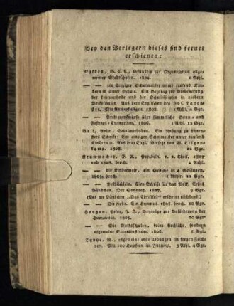 Bey den Verlegern dieses sind ferner erschienen: