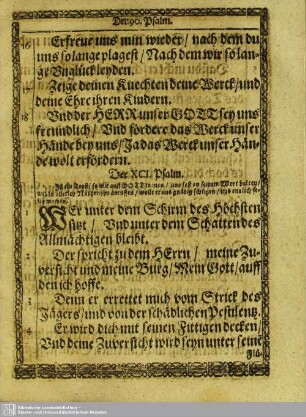 Der XCI. Psalm